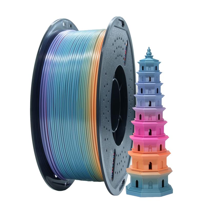 

JUCOOLE Silk Rainbow PLA 3D Printer Filament 1.75mm 1kg