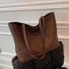 Soft Leather Tote Bag for Women 2026 New Large Capacity Casual Shoulder Handbags Solid Color Versatile Commuter Work Bags