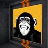 Colorful Gorilla Monkey Chimpanzee Earphones Art Canvas Wall Art Fun Animal Canvas Painting Living Room Home Decoration