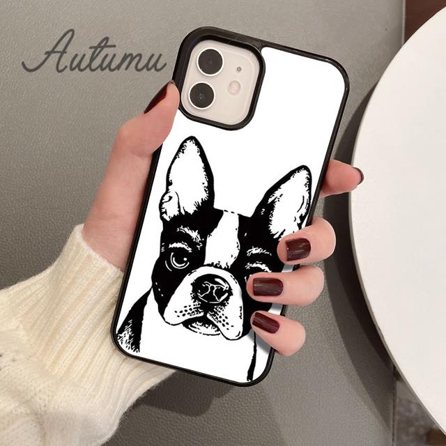 

Чехол для телефона с изображением собаки Бостон-терьер для iPhone 11 12 13 14 Pro Max mini X XR XS SE 2020 5s 6S 7 8 Plus Samsung Galaxy S21 S22 Samsung S22ultra