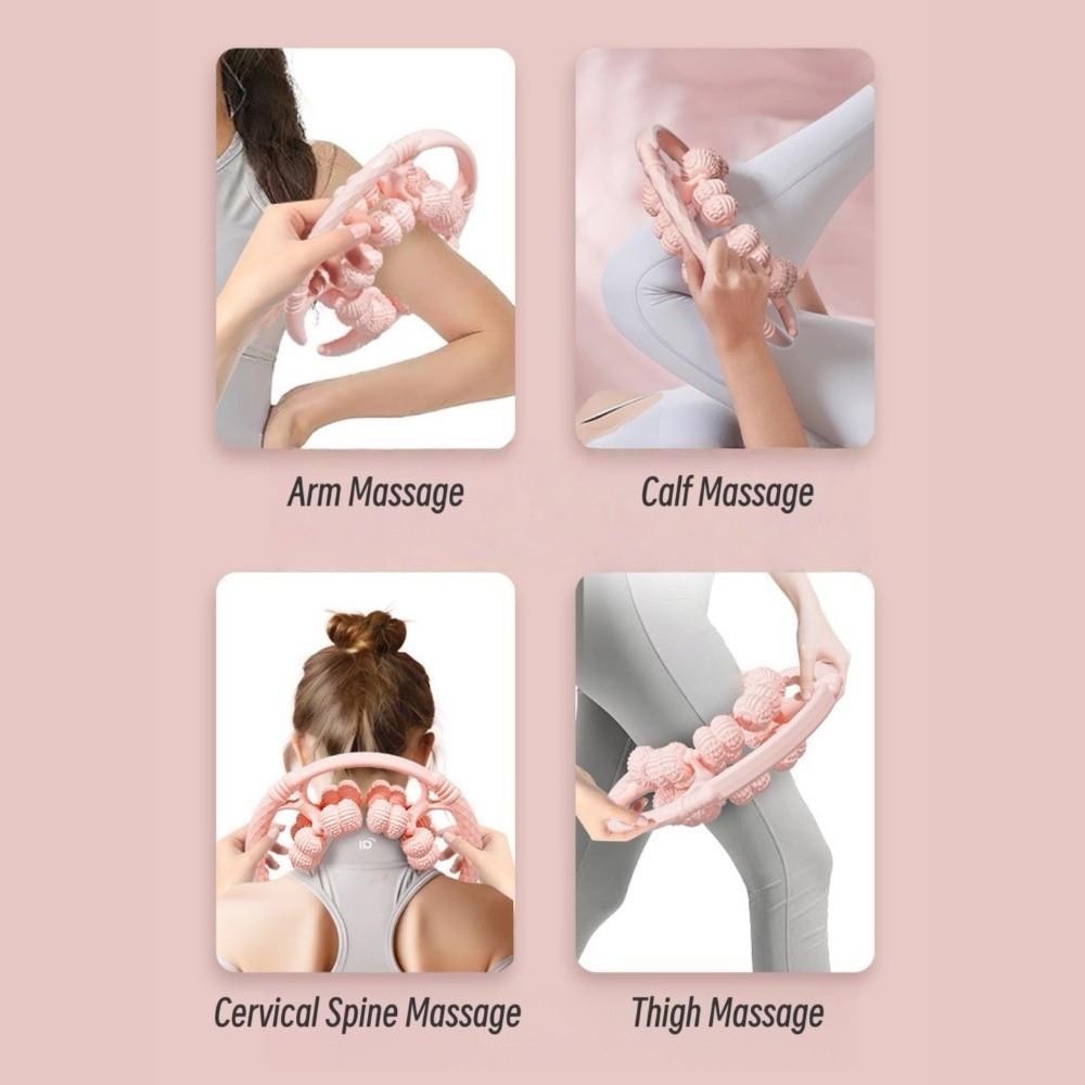 Handheld Annular Leg Clamp Massager 32 Wheels Muscle Massager Roller  Body Massager Relax