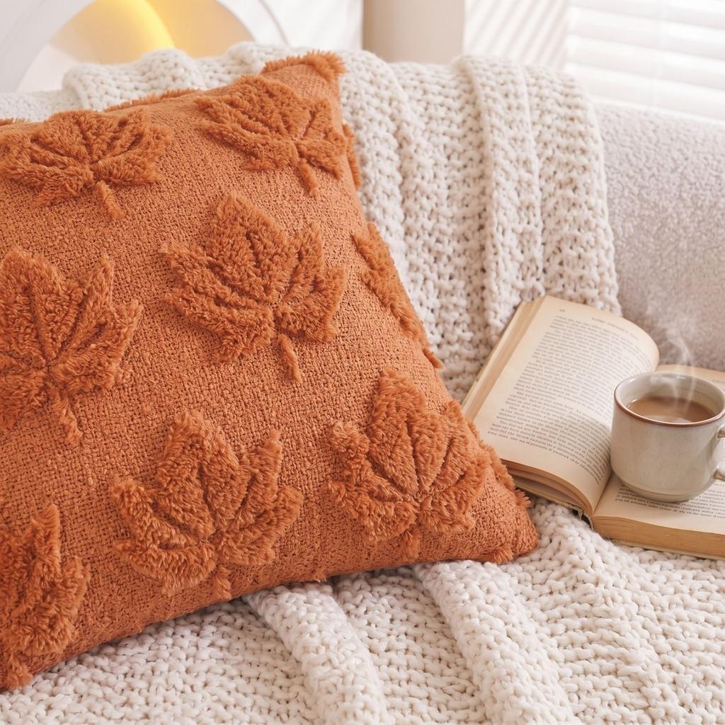 Halloween Maple Leaf Cover Decorative Fall Throw Cushion Case for Sofa Couch