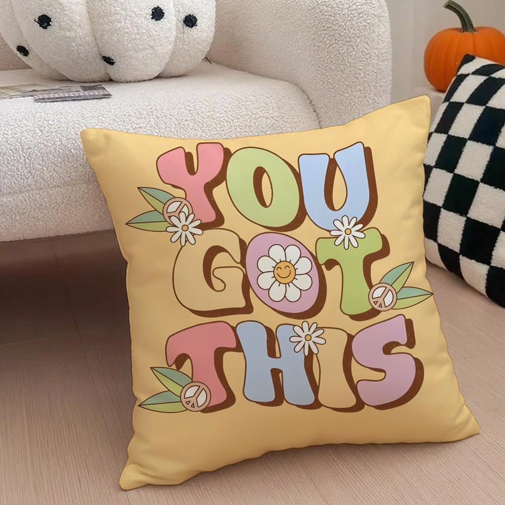 Cartoon sunflower Cushion Cover Linen Pillow Case Soft Breathable Protective Couch Room Decoration