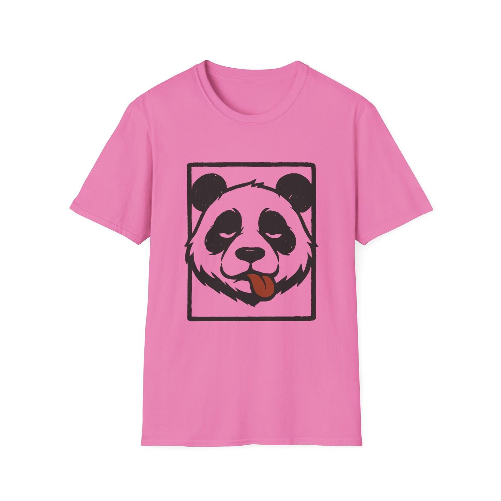 Unisex Softstyle Funny Panda T-Shirt Mens Womens Tees Top, Minimalist Cartoon M
