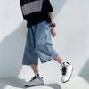Cargohose mit mehreren Taschen Sommer Kurze Jeans Reithose Hip Hop Streetwear Baggy Denim Shorts Lässige Caprihose mit weitem Bein