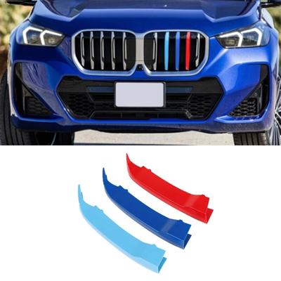 BMW X1 Serisi U11 2023 Araba için 3 ADET 3D M Şekillendirme Ön Izgara Kapağı Trim Tampon Şeritleri Çıkartmalar Kapak Harici Aksesuarlar Dekor