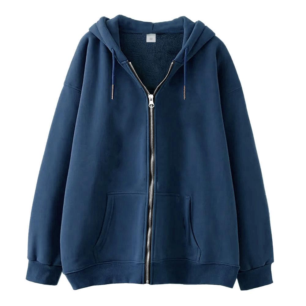 Men's Casual Fleece Zip-Up Hoodie Cardigan - Thick Autumn/Winter Sweatshirt Jacket