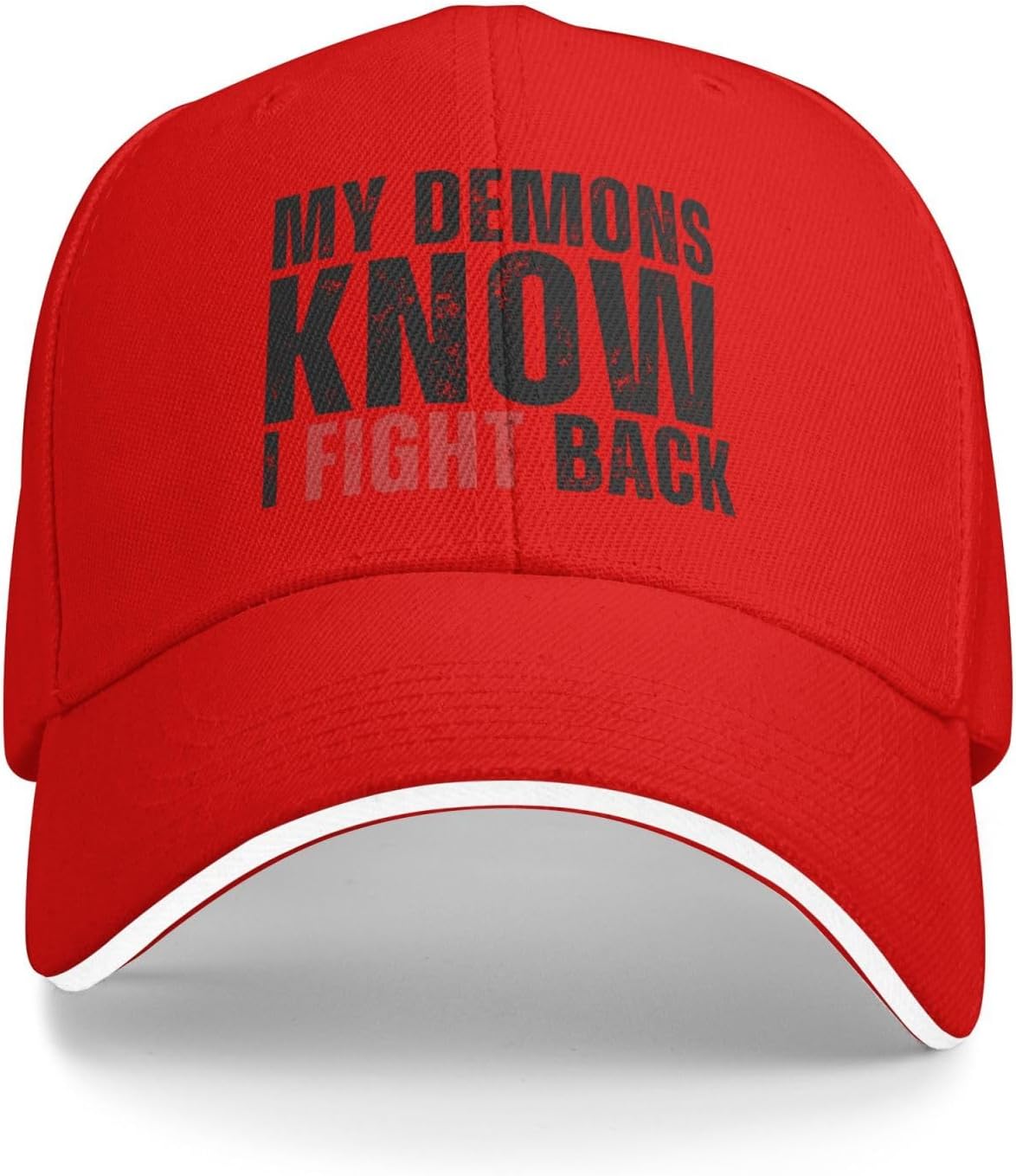 

My Demons Know I Fight Back Trucker Hat Distressed Baseball Cap Polyester Adult Outdoors Cap One Size