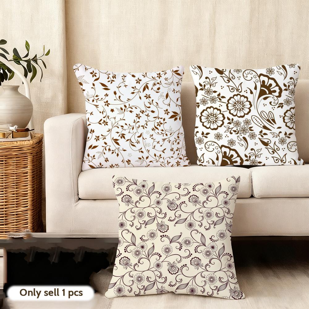 Luxury Khaki Pattern Cushion Cover Soft Plush Fabric DoubleSided Printed Cushion Covers for All Seasons Modern HomeDecor Gift