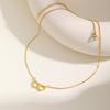 Exquisites Zirkon Doppelherz Halskette für Damen, Flache Rolo Kette Edelstahl Halsketten, Mode Wasserdichte Schmuck Geschenke