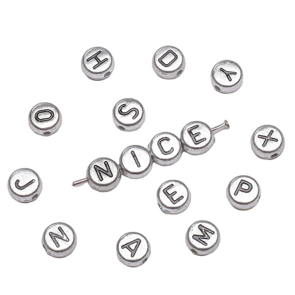 50Pcs Acrylic English Letter Beads For DIY Necklace Bracelet Earrings Jewelry Making Craft Accessories