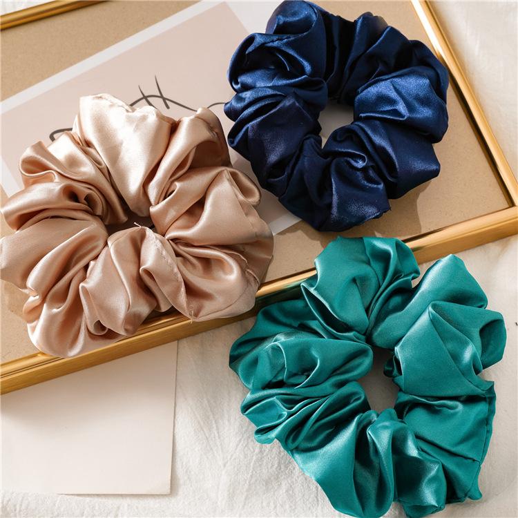 Girls Super Wide Smooth Colorful Hair tie Hair Elastics Bands for Hair Large Satin Scrunchie Hair Accessories  for Women