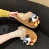 Ka Ai Cartoon Puppy Fluffy Slippers Women's Outer Wear 2025 Autumn and Winter New Thick-soled Fashion Lazy Head Cotton Slippers