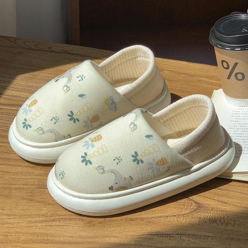 New home all-inclusive heels winter indoor slippers simple EVA thick-soled non-slip warm cotton shoes