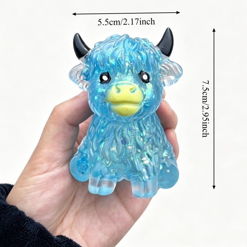 

Squishy Highland Cow Squeeze Toy Slow Rising Cute Cow Stress Ball Stress Relief Toy Stress Reliever Gift for Adults and Friends