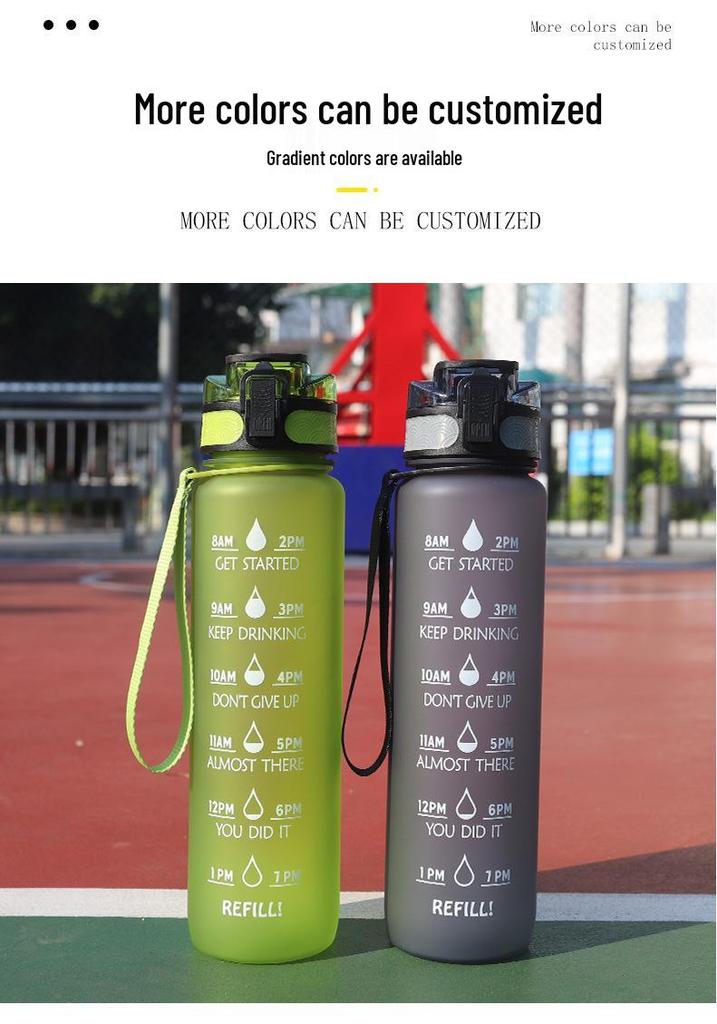 1000ml Large Capacity Tritan Sports Water Bottle with Handle for Fruit Tea