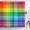 Colored Geometric Ombre Shower Curtains For Bathroom, Gradient Color Design Art Waterproof Fabric Bath Curtains,Teal/Blue/Orange