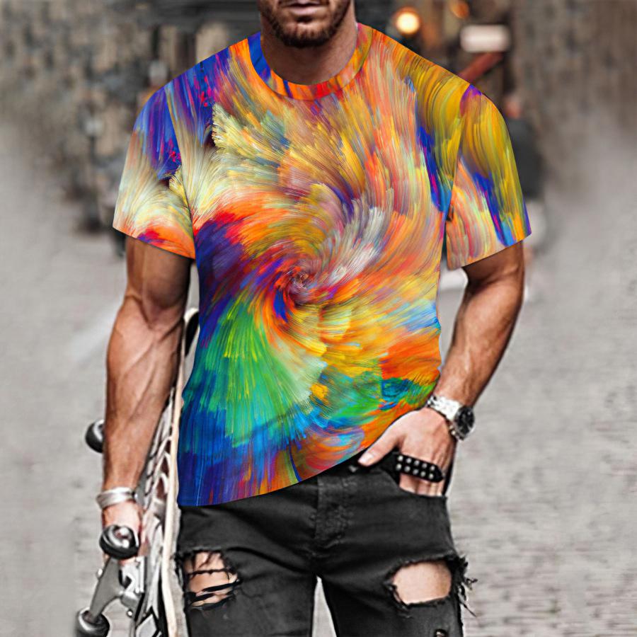 

Футболка с модным принтом в виде граффити 3D для мужчин, повседневная спортивная футболка 6XL