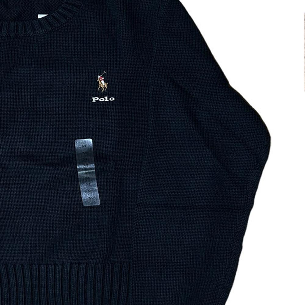 Polo Ralph Lauren SS23 Solid Color Crew Neck Long Sleeve Knit Sweater Women Sweater Black 211832724-003