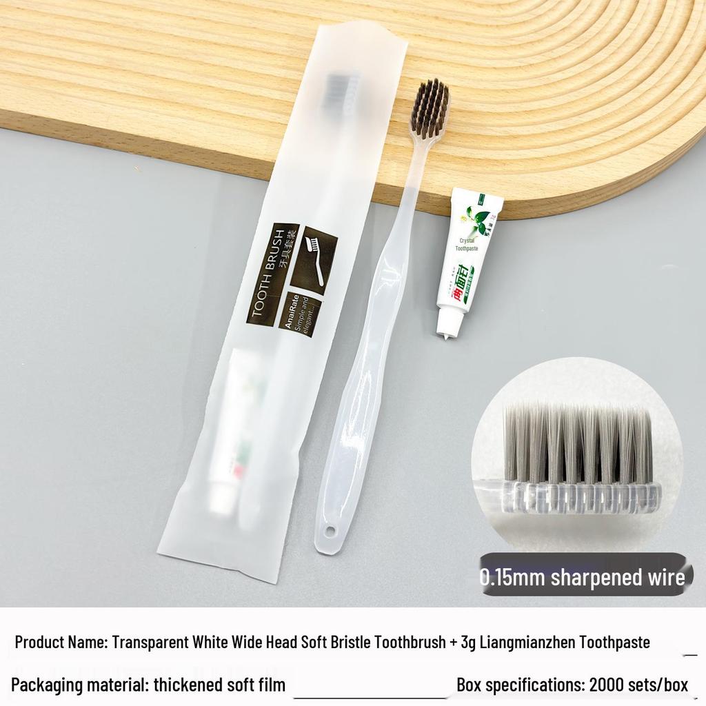 Chinese Style Soft Bristle Toothbrush & Toothpaste Set - High-End Disposable Toiletries