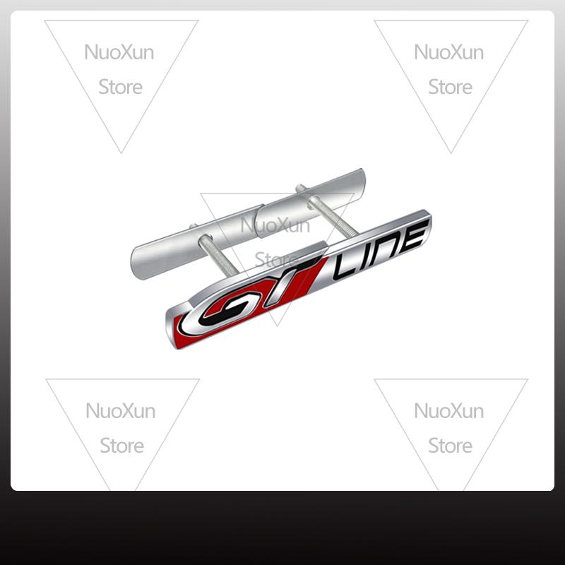 1x GT LINE Car Grille Badge Sticker For Citroen Peugeot 2008 208 3008 308 RCZr 206 207 Dacia Logo Metal Trunk Emblem Accessories ENH5