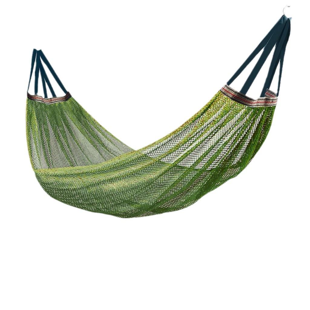 Outdoor Ice Silk Mesh Hammock with Curved Stick - Anti-Rollover Swing for Camping & Travel