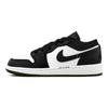 Jordan Air Jordan 1 Amortiguación de Cuero, Resistentes al Desgaste Caña Baja Zapatillas de Baloncesto Vintage Unisex Negro Blanco 553558-092(Equipo425-)
