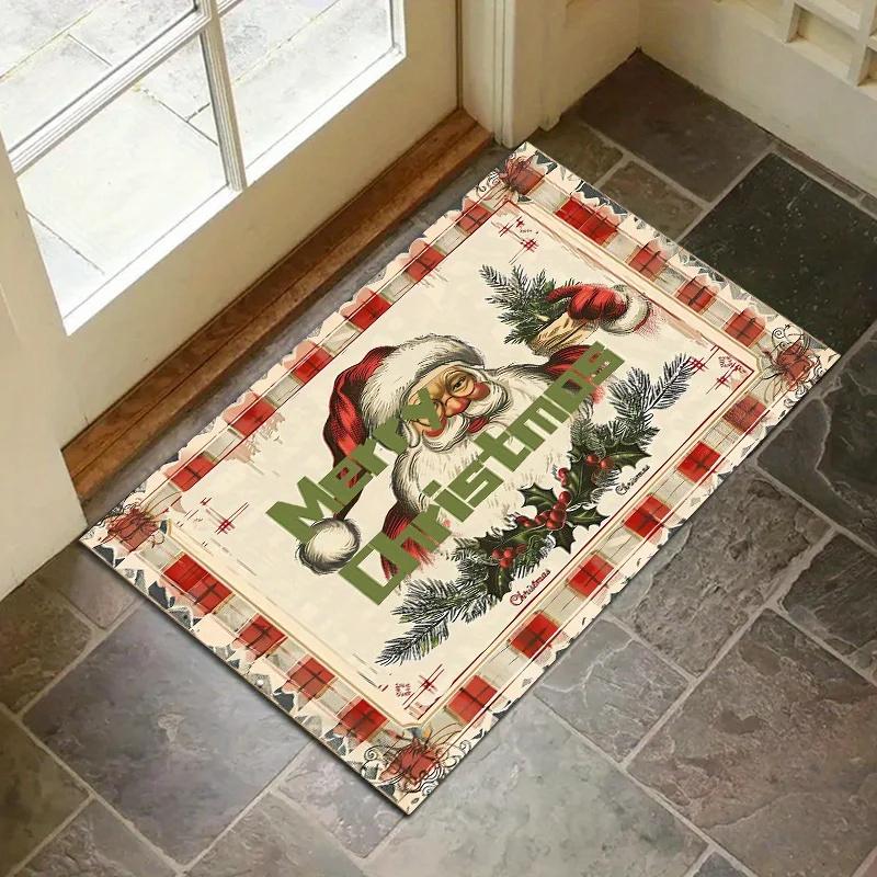 Weihnachts-Weihnachtsmann Rutschfeste Teppiche Waschbare Bodenmatten für Wohnzimmer Schlafzimmer Badezimmer Balkon Eingang Heimdekoration