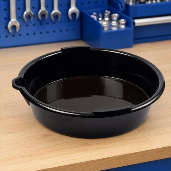 Yousheng Engine Oil Drain Pan 7-Quart Black Plastic Oil Change Pan, Waste Oil Catch Basin, Car Waste Oil Tray, Auto Repair Receiver