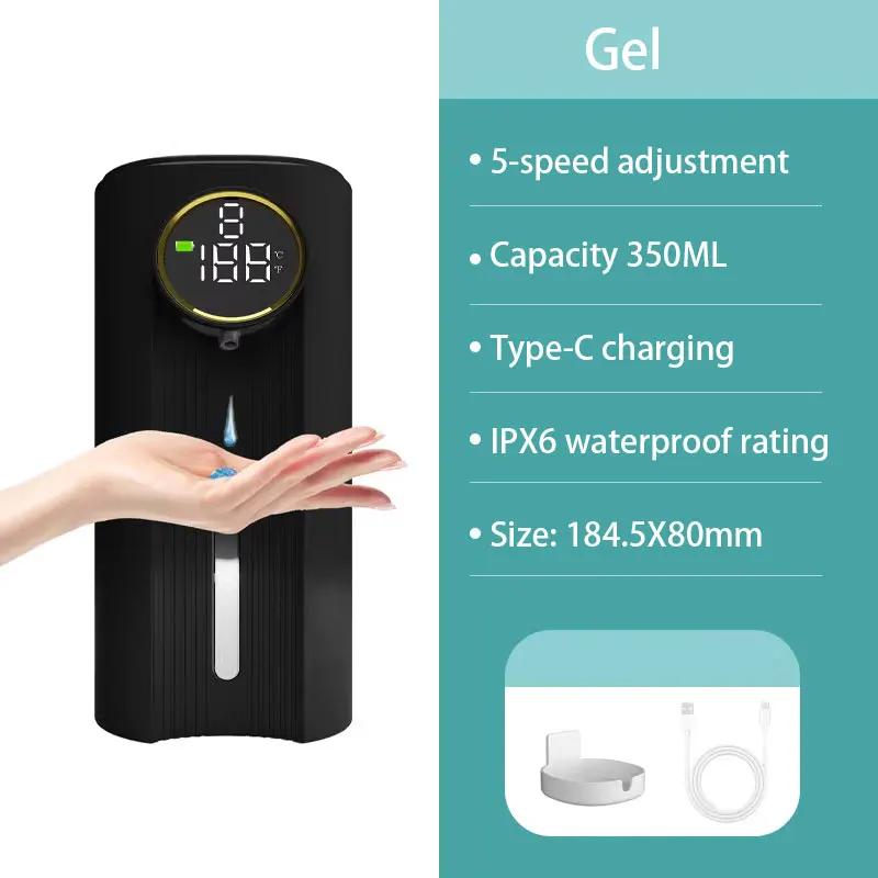 350ML Automatic Induction Hand Sanitizer Wall Mounted Foam Gel Soap Dispenser USB Charging Distributor Foam Shampoo Shower Gel