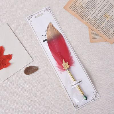 Business Feather Ballpoint Gift Student Stationery Writing Pen Ballpoint Pen 0.5mm Feather Decor