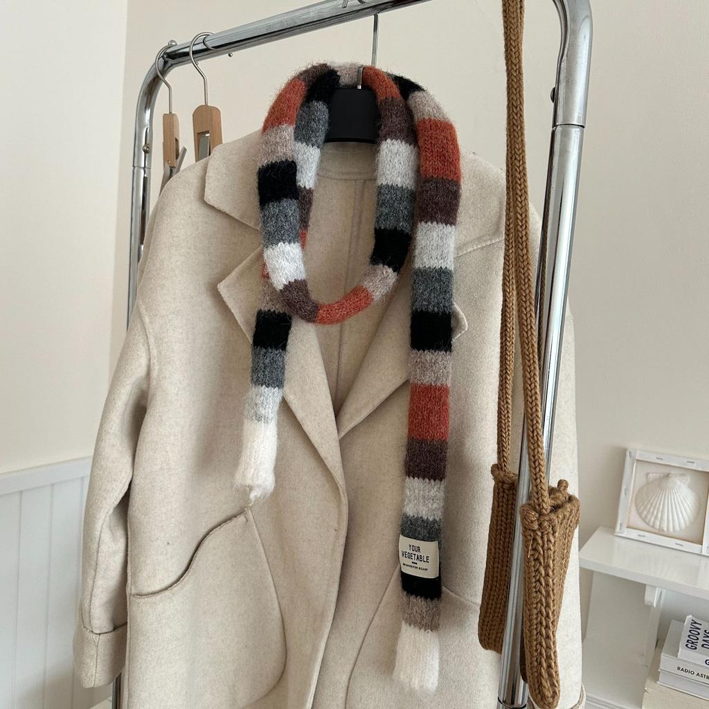 Striped Narrow Scarf Autumn/Winter New Style Men's and Women's Fashionable Items
