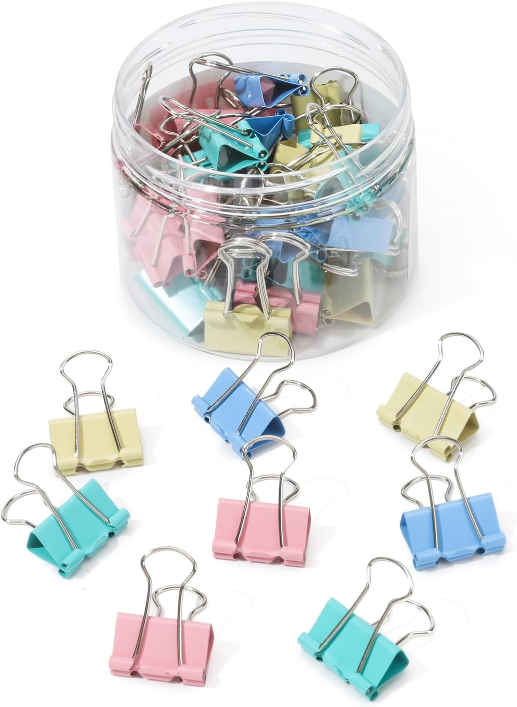 

Small Binder Clips and Paper Clips (40 Pcs) 0.75 Inch(3/4 Inch),Colourful Metal Small Paper Clamps for Office, Home, School