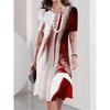 Elegant Fashion Tie-dye Style Women Mini Dress Short Sleeve 3D Printed Gradient Street Ladies Dress Casual Dress