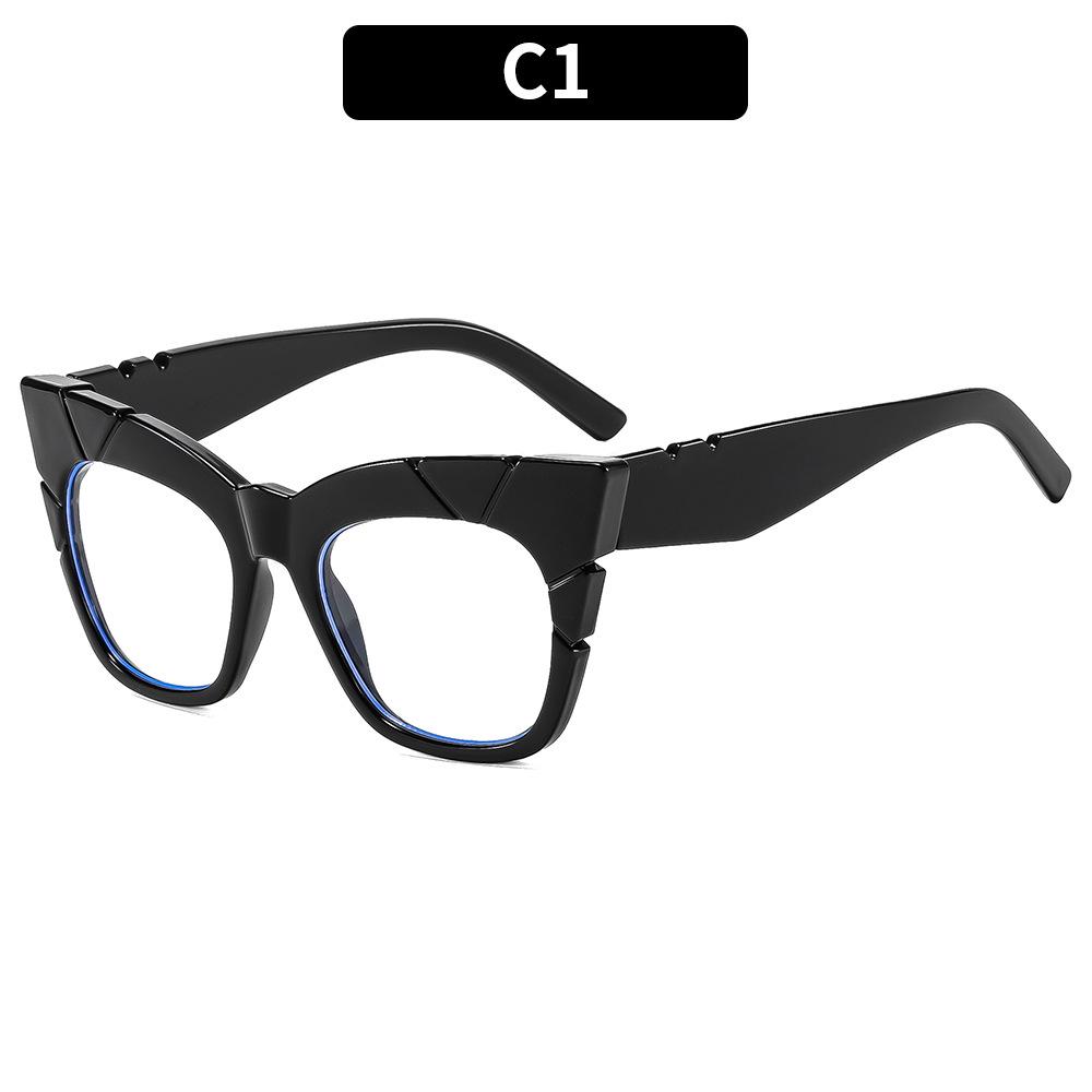 European And American Fashion New Cat Eye Anti-Blue Flat Mirror Plain Literary And Simple Retro Glasses Frame Trendy Glasses Frame