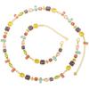 Candy Color Shaped Zircon Splicing Bracelet Necklace Light Luxury Premium Rainbow Set Vl585-586
