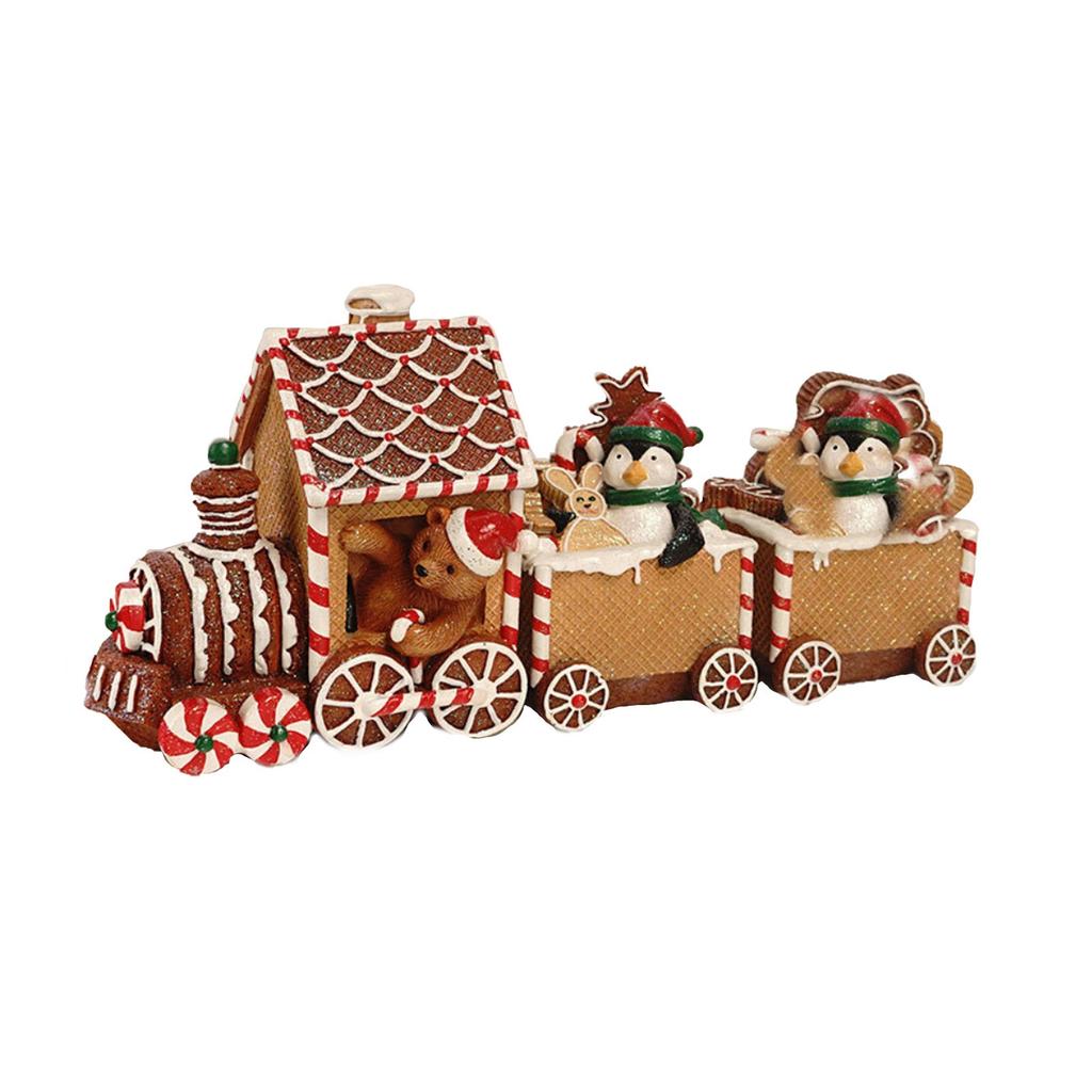 Gingerbread Train, Christmas Decorations, Window Christmas Gifts, Home Living Room Table Resin Crafts.