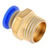 PC6-02 Brass Pneumatic Push To Quick Connect Fitting For 6 Mm OD PE / PA / PU Tube with BSPT 1/4 Inch Male Thread, Straight Push In Connect Fitting