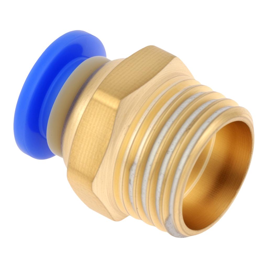 PC6-02 Brass Pneumatic Push To Quick Connect Fitting For 6 Mm OD PE / PA / PU Tube with BSPT 1/4 Inch Male Thread, Straight Push In Connect Fitting