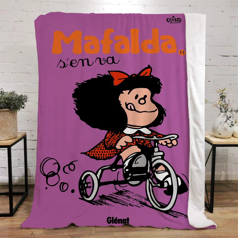 Mafalda Funny Blanket for Sofas Custom Blankets Sofa Decoration Bed Throw Luxury Bedding Knitted Plaid Beach Towel Home Interior