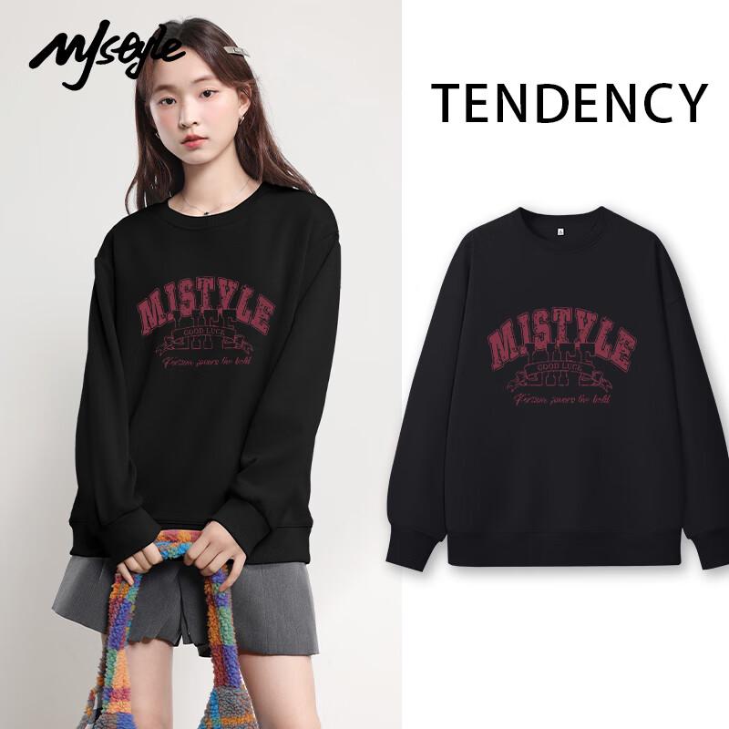 MJ STYLE Women s Fleece-Lined & Classic Round Neck Sweatshirt L