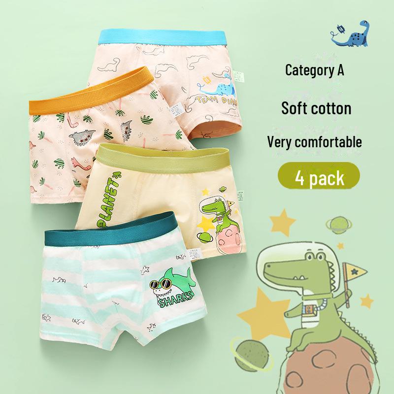 New Boys' Pure Cotton Boxer Shorts for Toddlers, Ages 2+