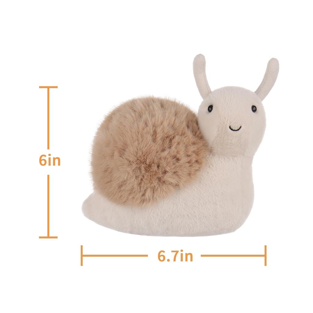 Apricot Lamb Relaxed Brown Snail Plush Toy, Soft and Cute, Fluffy Relaxed Brown Snail 15cm, Suitable for Boys and Girls