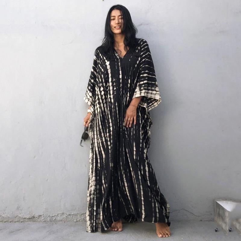 Šaty Bohemian Beach Kaftan pro ženy Barva na kravatu Letní Maxi Župan Letní Plavky Přikrývky Sváteční plavky