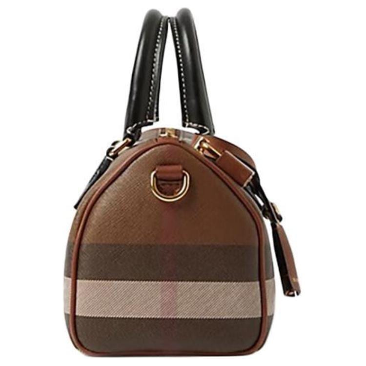 Burberry Cow Leather Bowling Bag, Shoulder Bag, Crossbody Bag, Handbag Mini Women's Brown 80696631