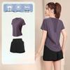 Women's High-End Short-Sleeve Sport T-Shirt & Fitness Set - Breathable, Quick-Drying Yoga and Running Wear