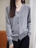 Women's 2025 V-Neck Knitted Cardigan & Sweater Set, Spring/Autumn Style, Short and Lightweight.