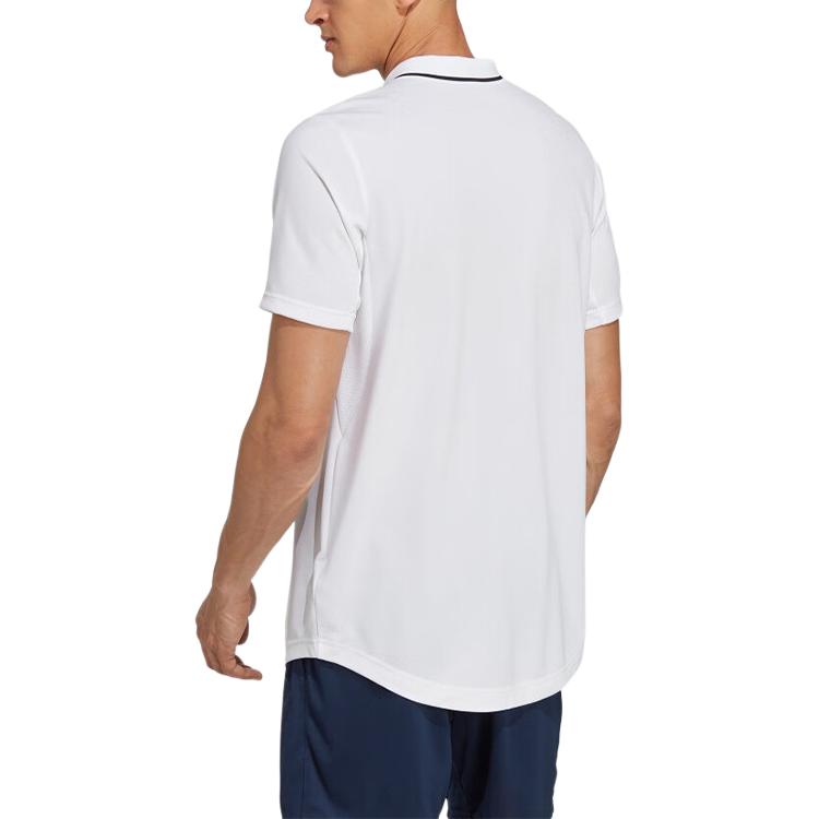 Adidas Solid Color Sports Casual Short Sleeve Polo Shirt Men Tops White HS3245