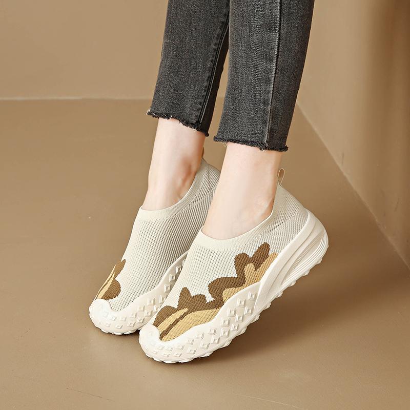 Fashion CRLAYDK Weave Loafers for Women Comfortable Slip On Work Flats Casual Walking Breathable Ladies Mom Shoes Travel Sneakers