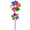 Colorful Double-Layer Six-Leaf Petal Windmill - 58cm, Eco-Friendly PVC, Perfect for Outdoor Fun.